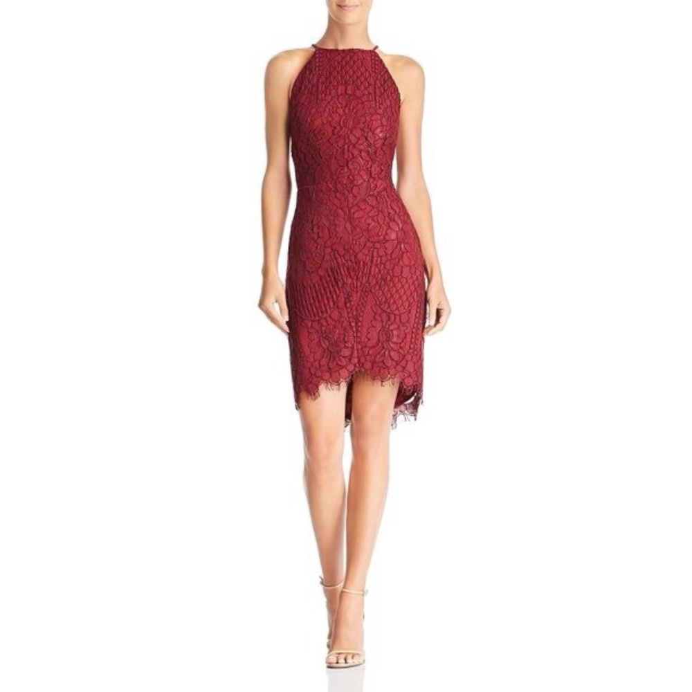 Adelyn Rae Juliet Woven Dress Burgundy